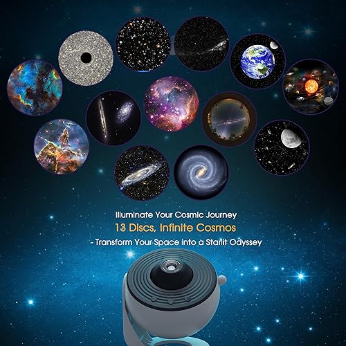 Miniatura 3 de L LOHAS LED Proyector de galaxia para dormitorio, proyector de estrellas 13 en 1, luz nocturna con sistema solar, constelación y luna, lámpara LED