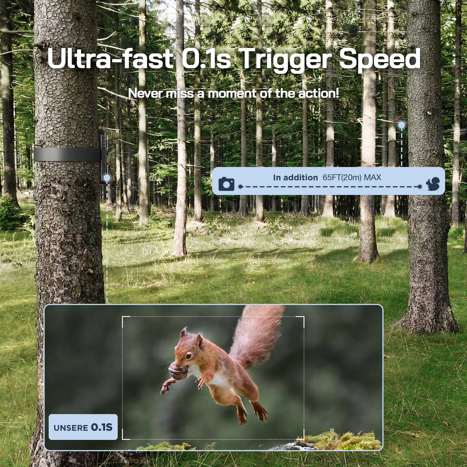 Jachtcamera met infrarood zicht PIR 16MP Full HD Geheugen Niet inbegrepen