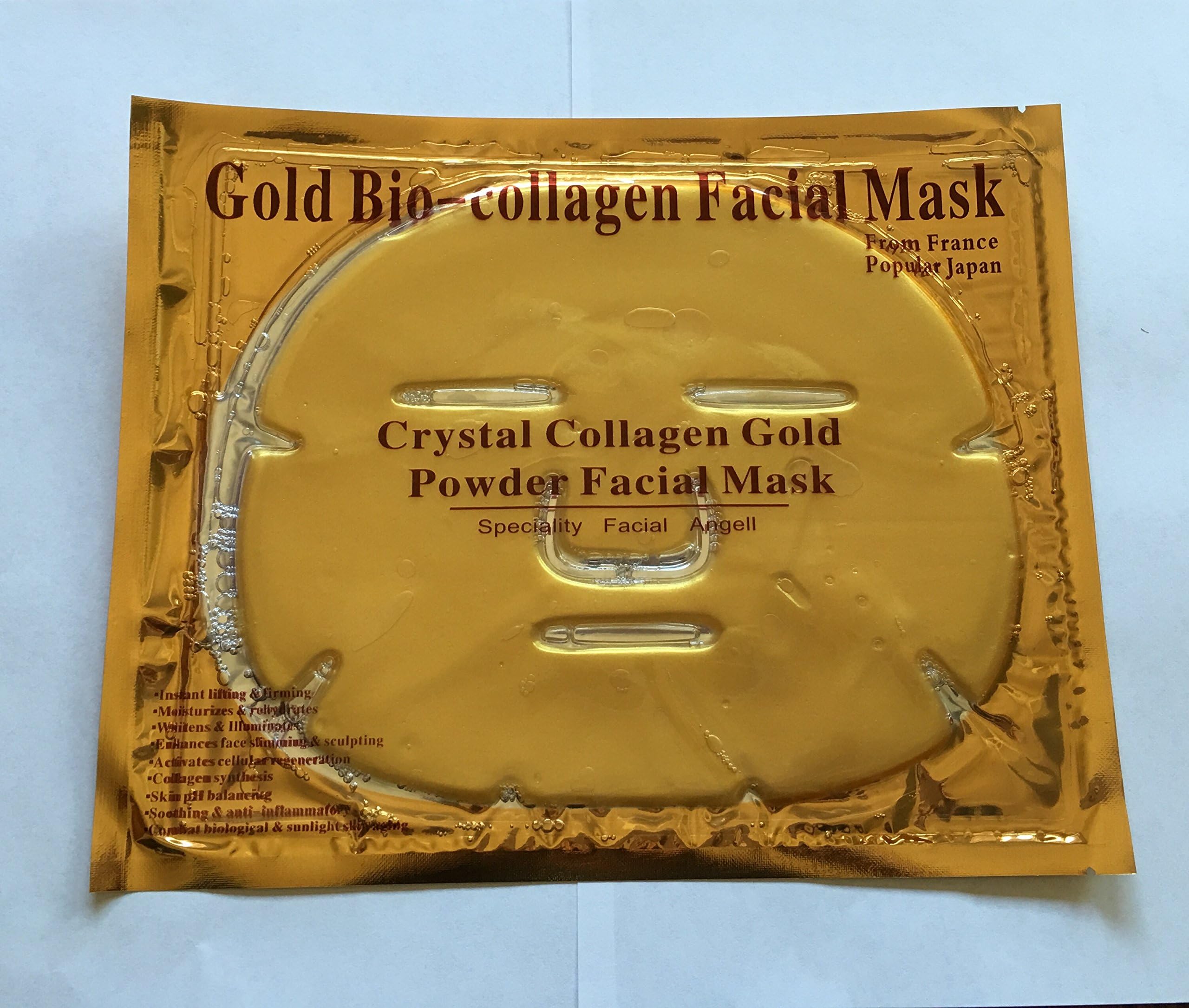 50 Pieces 24k Gold Bio-Collagen Face Facial Mask, Anti Wrinkles/Aging, High Moisture