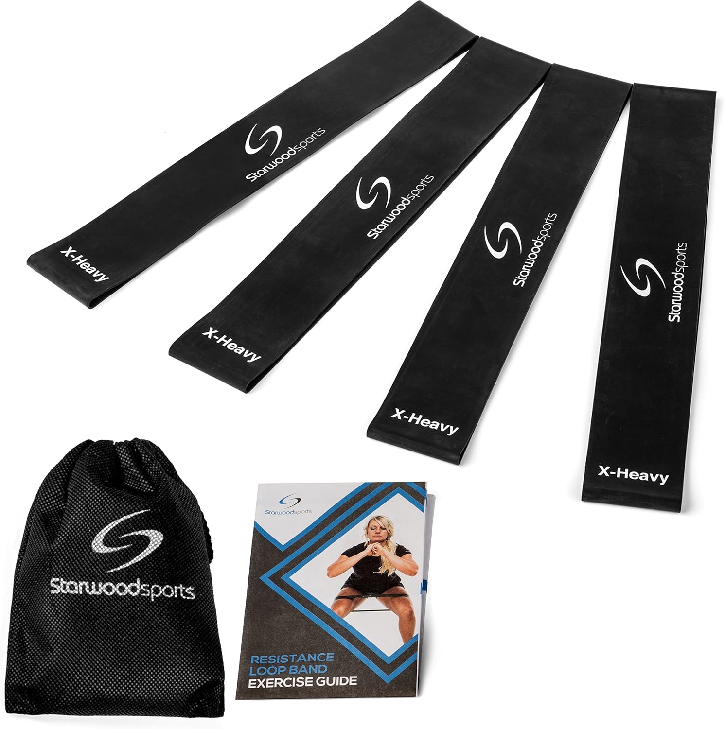 Starwood Sports Exercise Resistance Loop Bands Set of 4