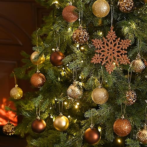 Miniatura 238 de Valery Madelyn Juego de adornos decorativos para árbol de Navidad para otoño, Halloween, 50 unidades de 2.36 pulgadas, rojo, verde y dorado