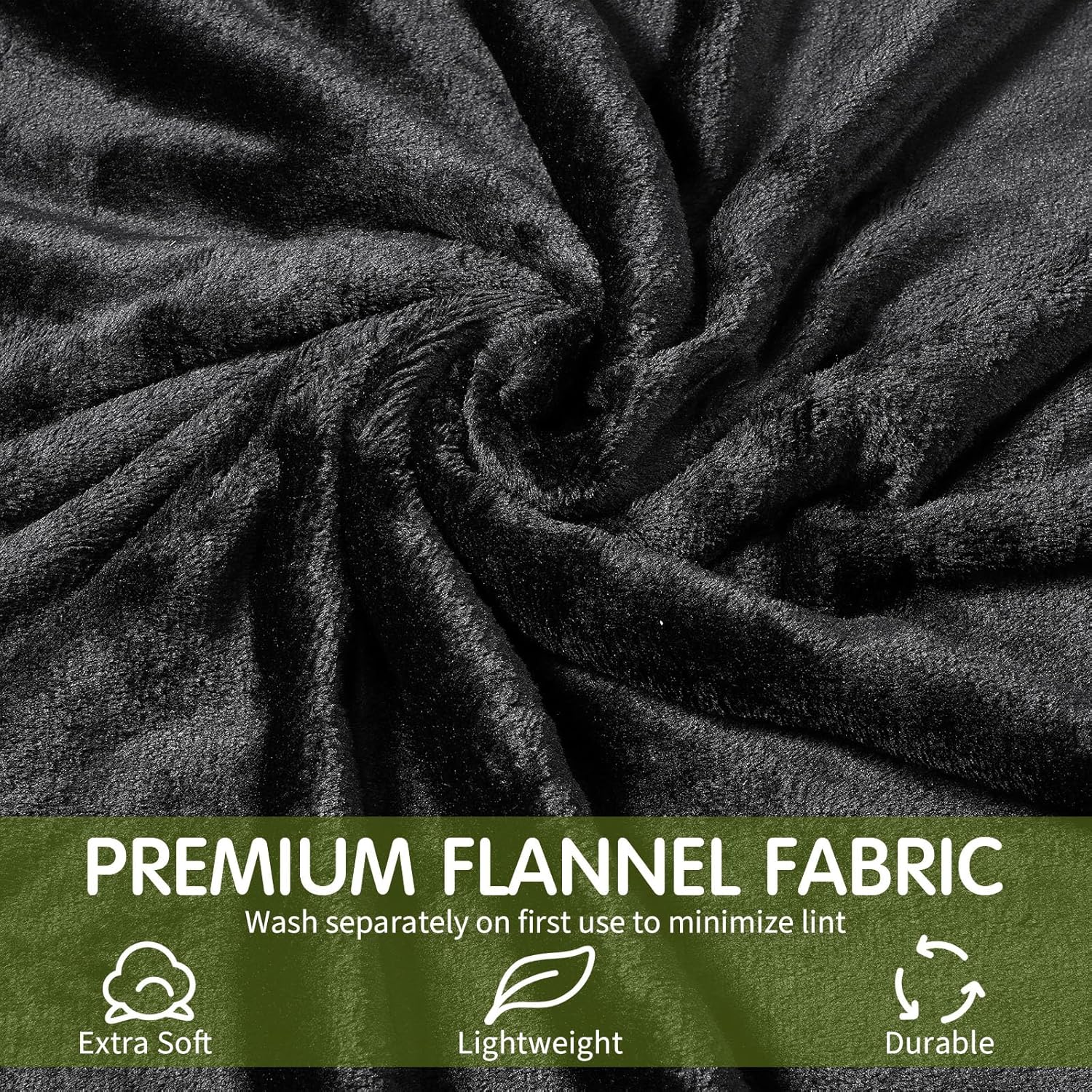 Toulite 24 Pcs Bulk Flannel Fleece Blankets for Homeless Donations Cozy Fleece Throw Blankets Winter Throw Blanket Bulk for Donations Bed Couch Sofa Home Camping Wedding Gifts(Black,50x60 Inch) - Image 3
