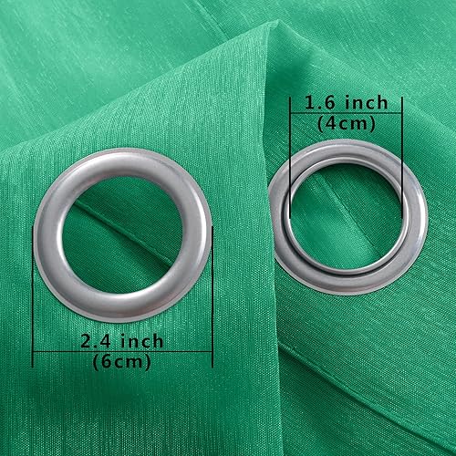 Miniatura 6 de KOUFALL Cortinas traslúcidas verdes de 84 pulgadas de largo para sala de estar, juego de 2 paneles de cortinas de Navidad con ojales para decoración