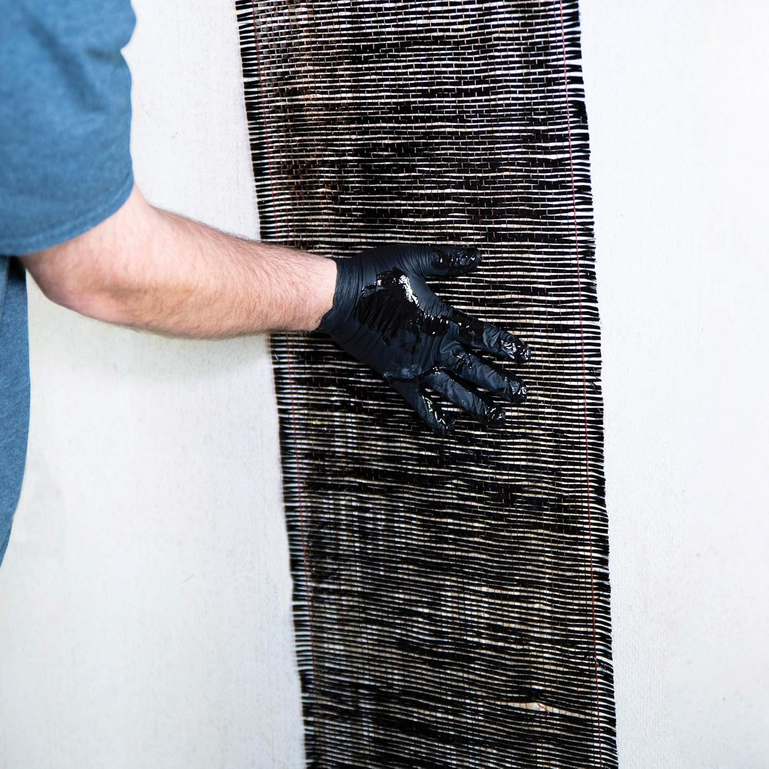 DRICORE PRO Concrete Repair Carbon Fiber Reinforcement Kit (Step Three) | Use Reinforcing Strip With Adhesive To Seal Vertical Indoor and Outdoor Cracks in Home Wall Basement Building Office Workplace