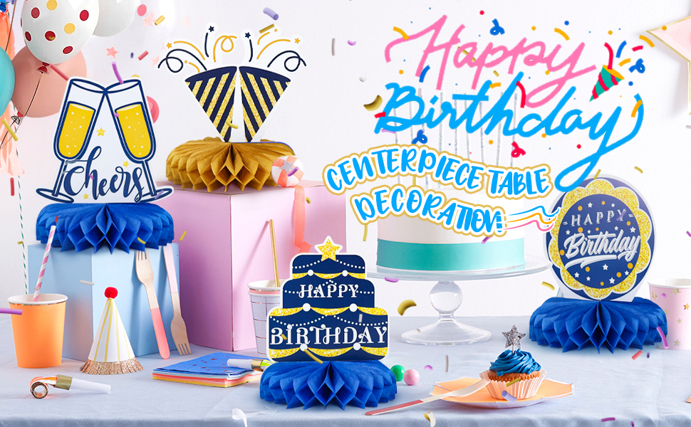 Decorazioni per 16° compleanno, 8 centrotavola per 16° compleanno a nido d' ape, color foglia di tè, Happy 16 Birthday Table centrotavola per ragazze sedici anni
