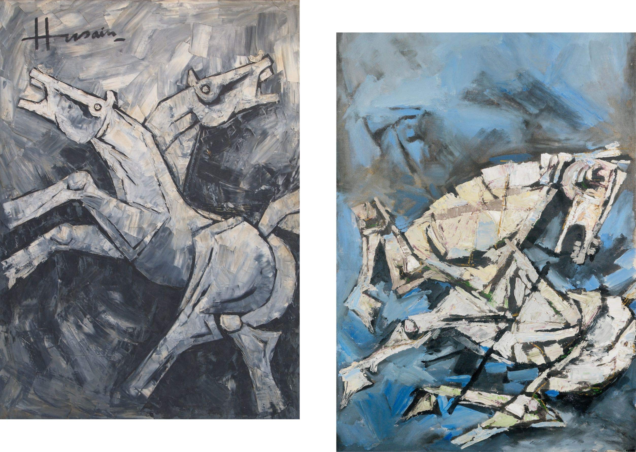“a” adventures india : advertising ideas in Power ! Decoratus� *Horse* & *Horse's Pain*- Two Paintings by M.F. Husain, Set of 2 Wall D�cor. Museum Grade Canvas, Art Print (Unframed). Size 16"x21" each