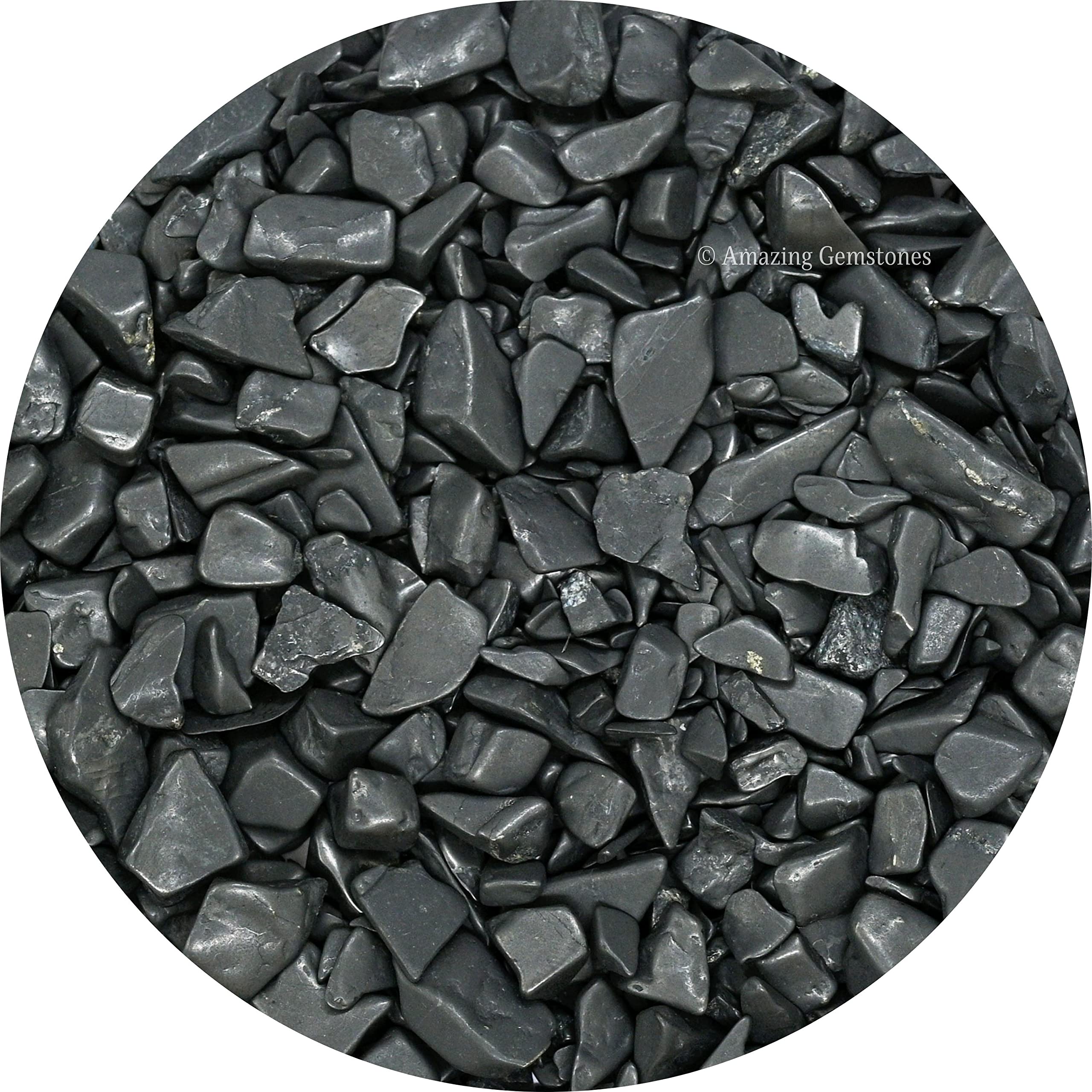 Amazing Gemstone Shungite Crystal Chips Aquarium Gravel Rocks - Shungite Chips Bulk Fish Tank Gravel, Small Tumbled Stone Chips and Tiny Crystals for Decoration (Natural AAA Grade (1000+ carat chips)