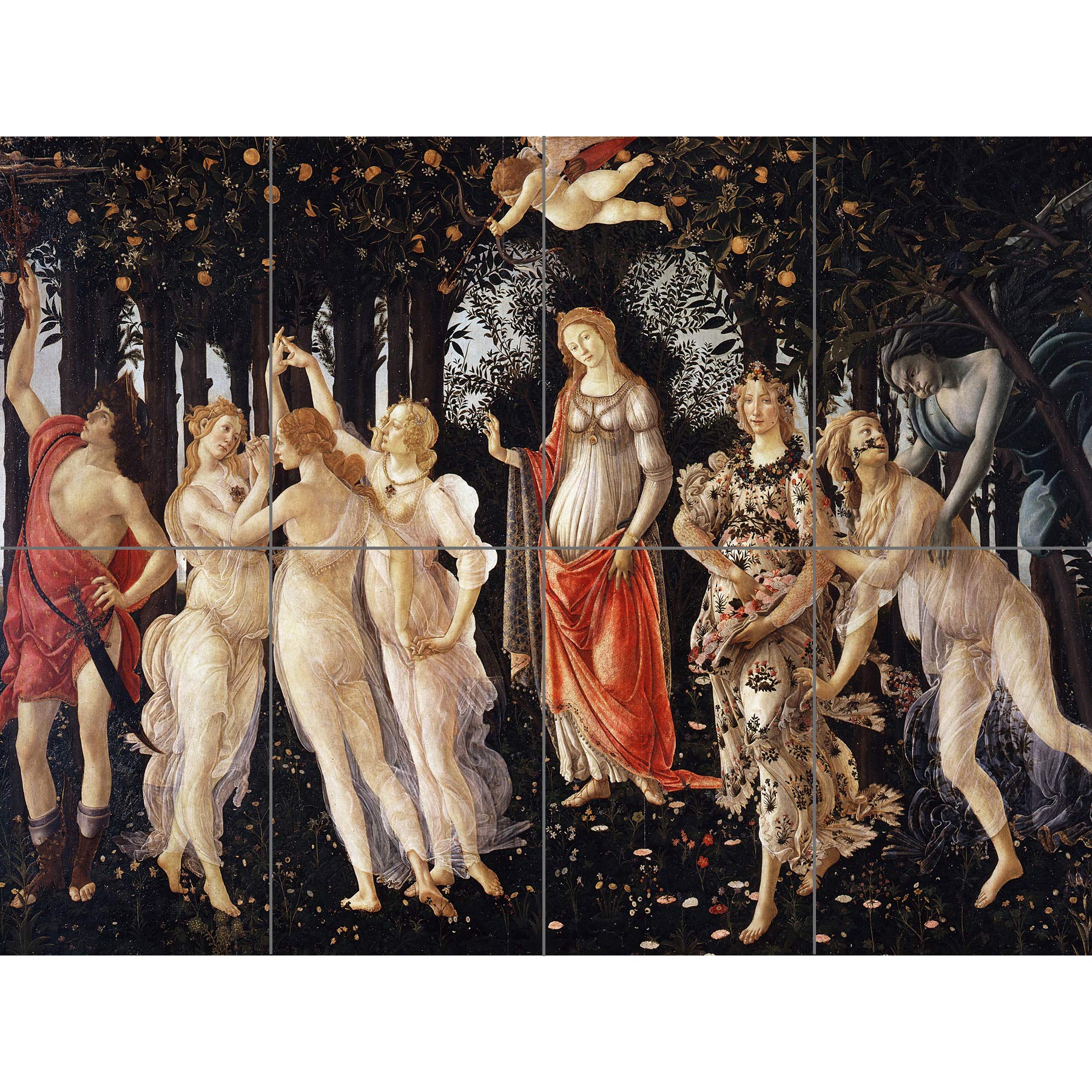 Artery8Sandro Botticelli La Primavera Painting XL Giant Panel Poster (8 Sections) Gem Lde