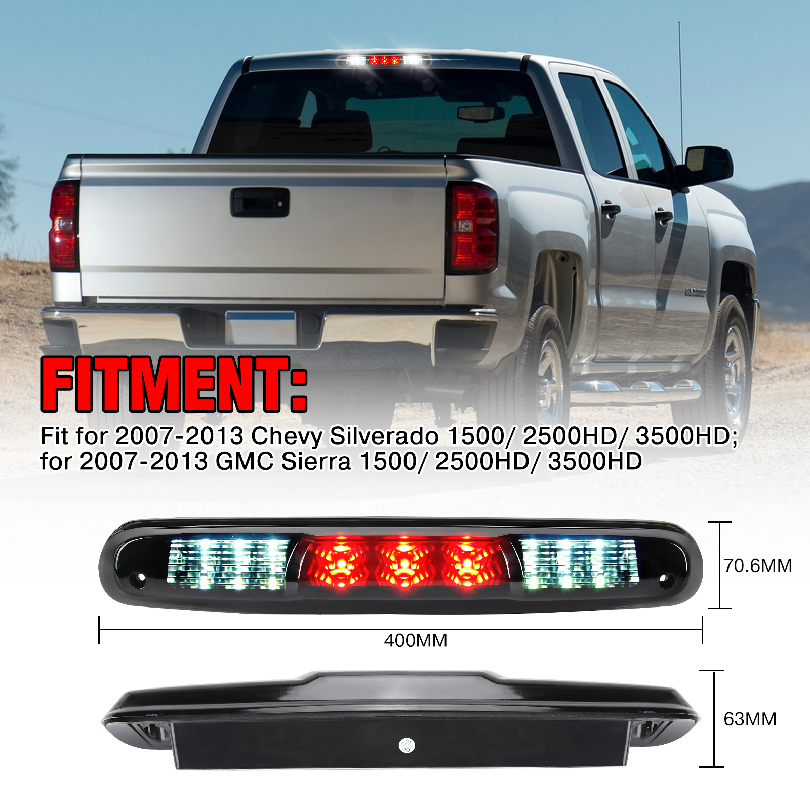 LED Third Brake Light Cargo Tail Lamp For 2007-2013 Chevy Silverado GMC Sierra - Foto 3