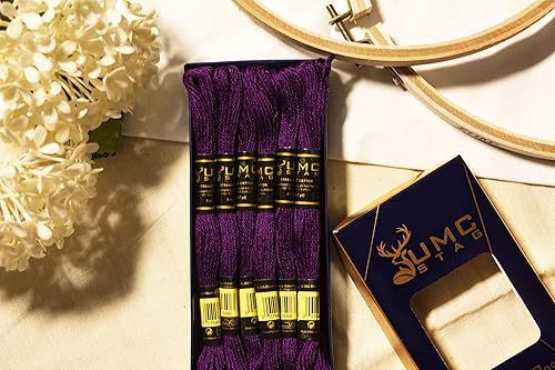 Miniatura 115 de Paquete de 12 hilos de bordado de alta calidad, madejas de 100% algodón egipcio de alta calidad, hilo de bordado de punto de cruz, algodón trenzado