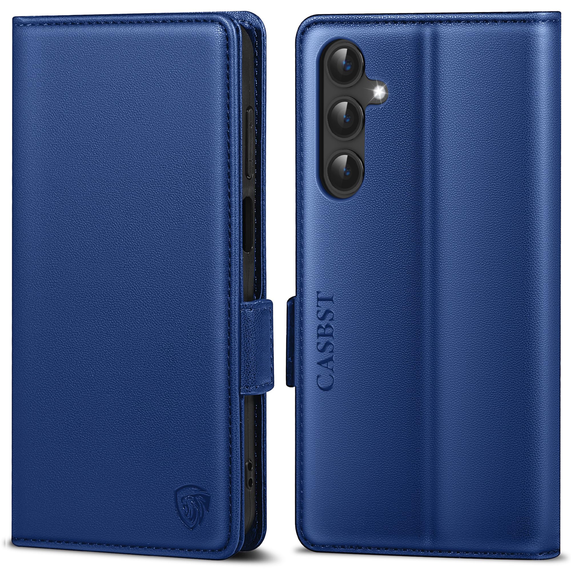 CASBST Handyhülle für Samsung Galaxy A50/A30S Hülle, Premium Leder Schutzhülle Klappbar für Samsung Galaxy A50 Flip Case mit Kartenfach Ständer Magnet Klapphülle für Samsung A50 Hülle (Schwarz)