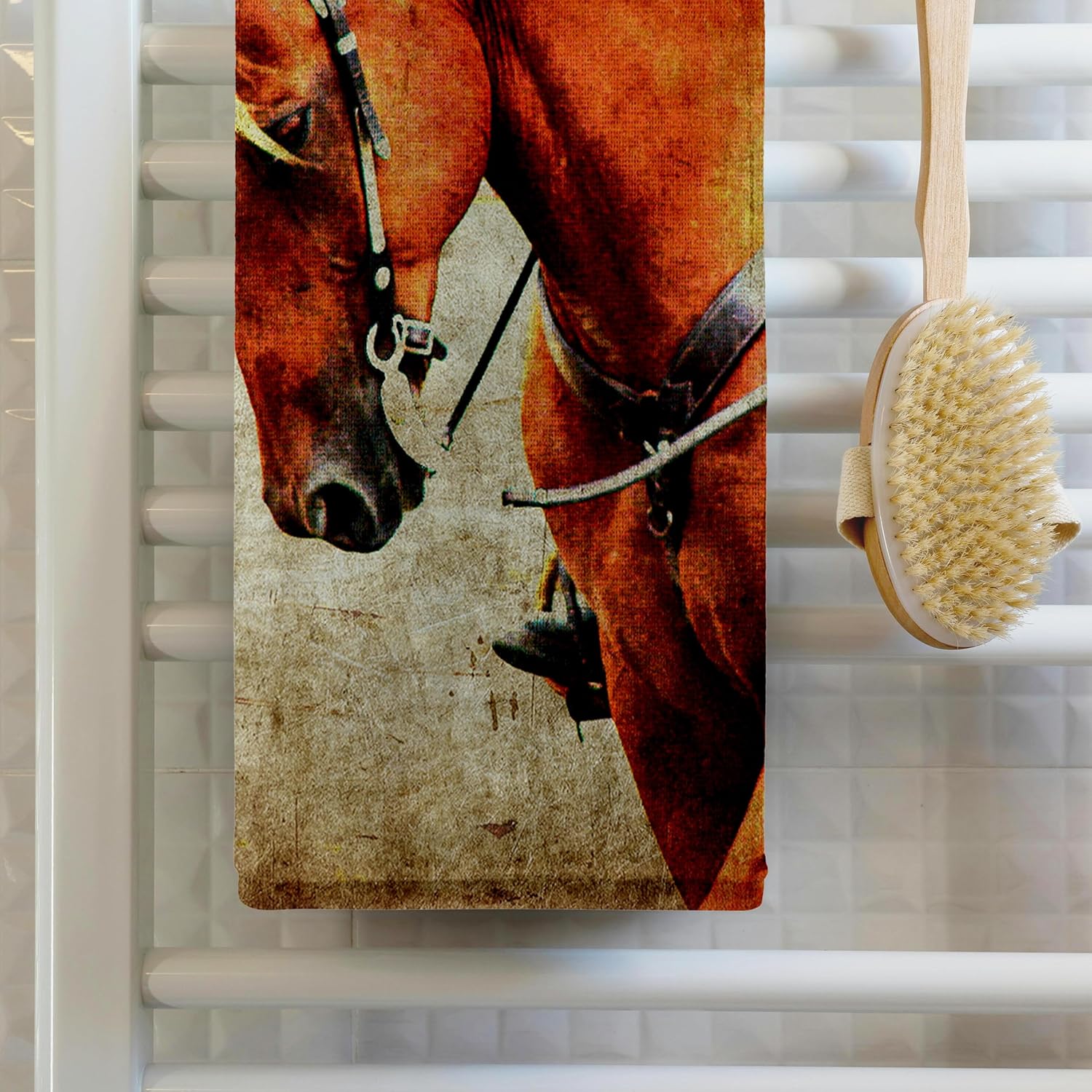 3dRose Sorrel Western Horse Grunge 22x30 Bath Hand Pool Towel