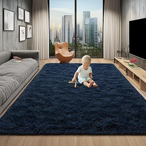 Vista 37 de Foxmas Alfombras de Área Suaves y Esponjosas para Dormitorio, Habitación de los Niños, Alfombra de Guardería de Felpa Peluda, Tapetes Decorativos