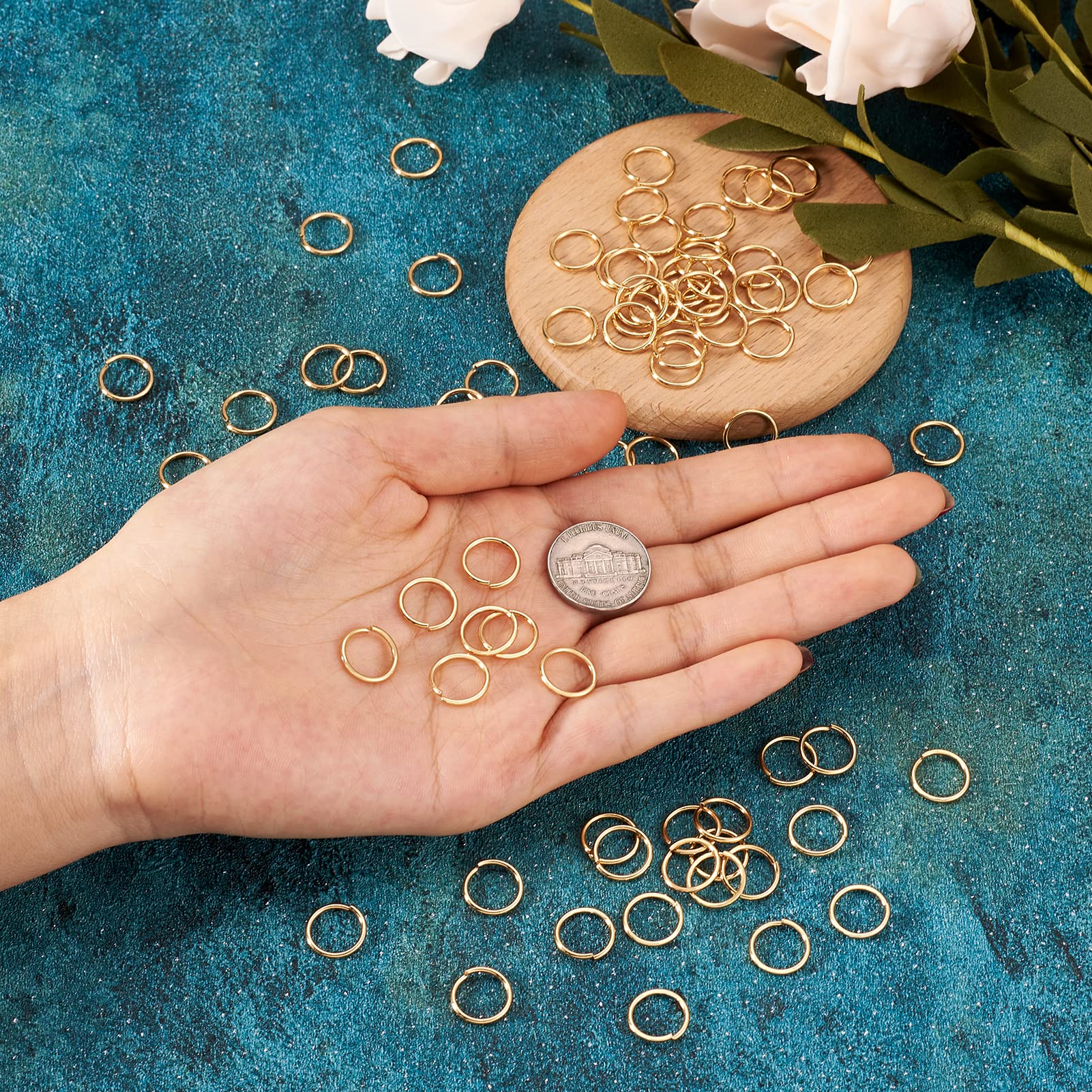 500 Anelli Di Salto Placcati Oro Rosa Scuro Aperti 3 Mm Calibro - Foto 7