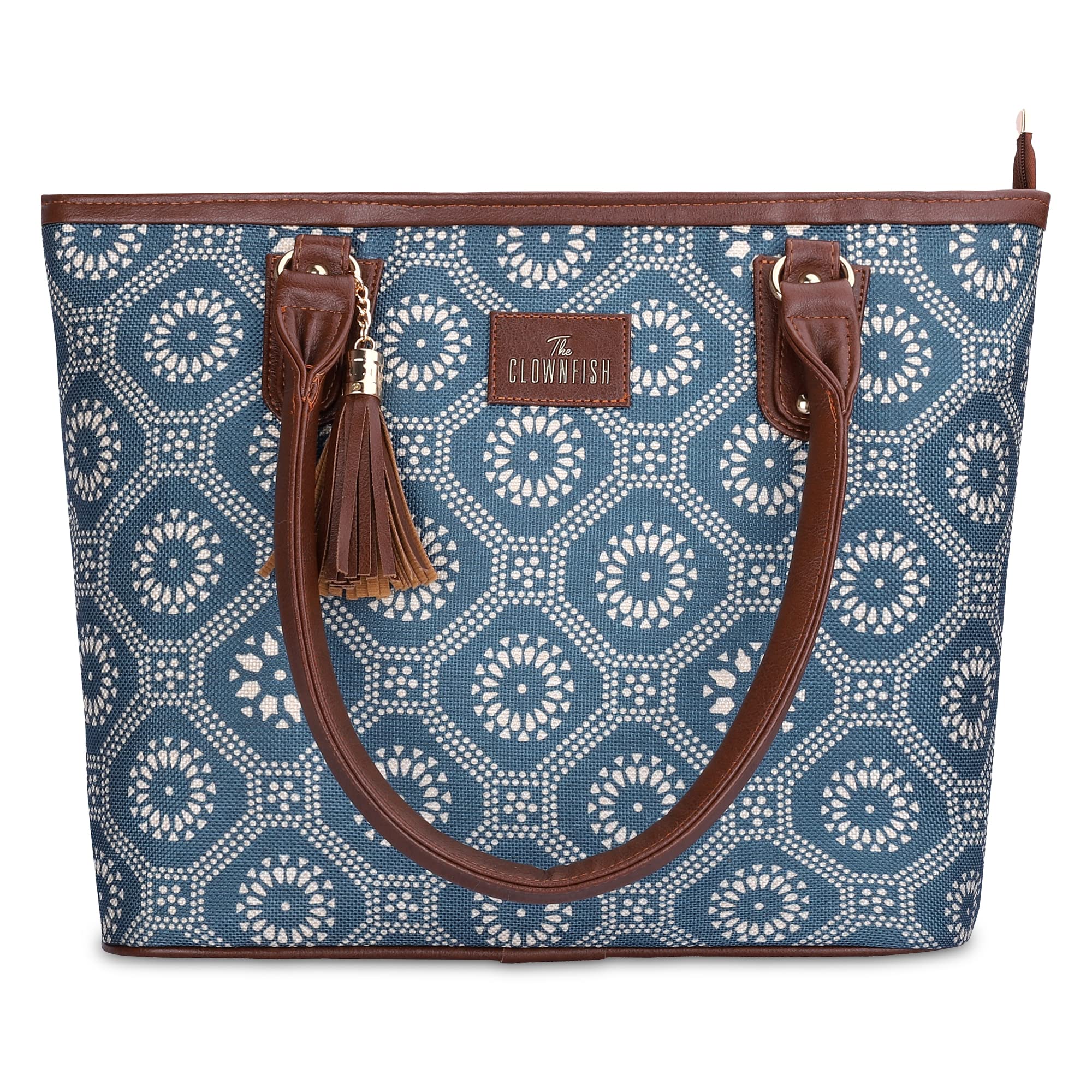 the clownfish Percy Printed Handicraft Fabric Handbag for Women Office Bag Ladies Shoulder Bag Tote for Women College Going Girls-picture-16