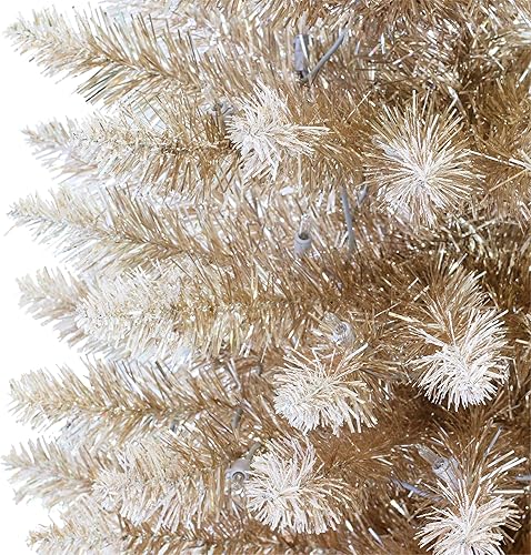 Vista 12 de Árbol azul de moda preiluminado de 3 pies, 97 puntas, 50 luces incandescentes transparentes UL, base de arpillera