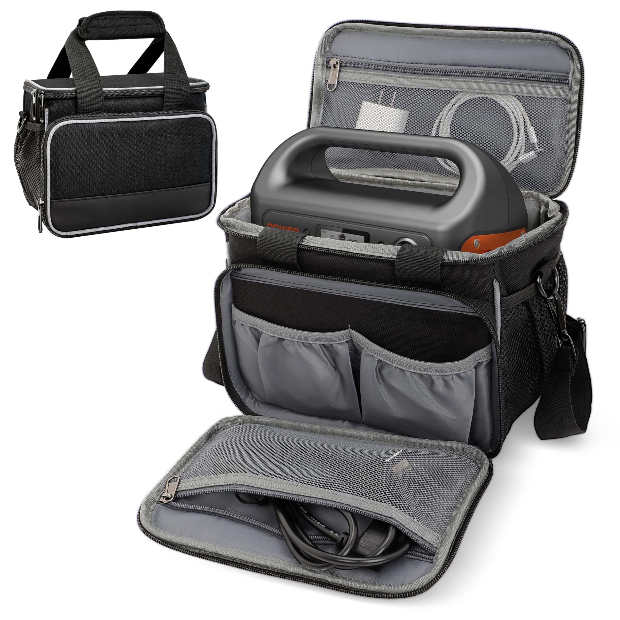TavenRoa Travel Carrying Bag Compatible with Jackery Explorer 300/240/160, Portable Power Station Storage Case with Pockets for Chargers & Accessories, Durable Tote for Camping and Outdoor Adventures