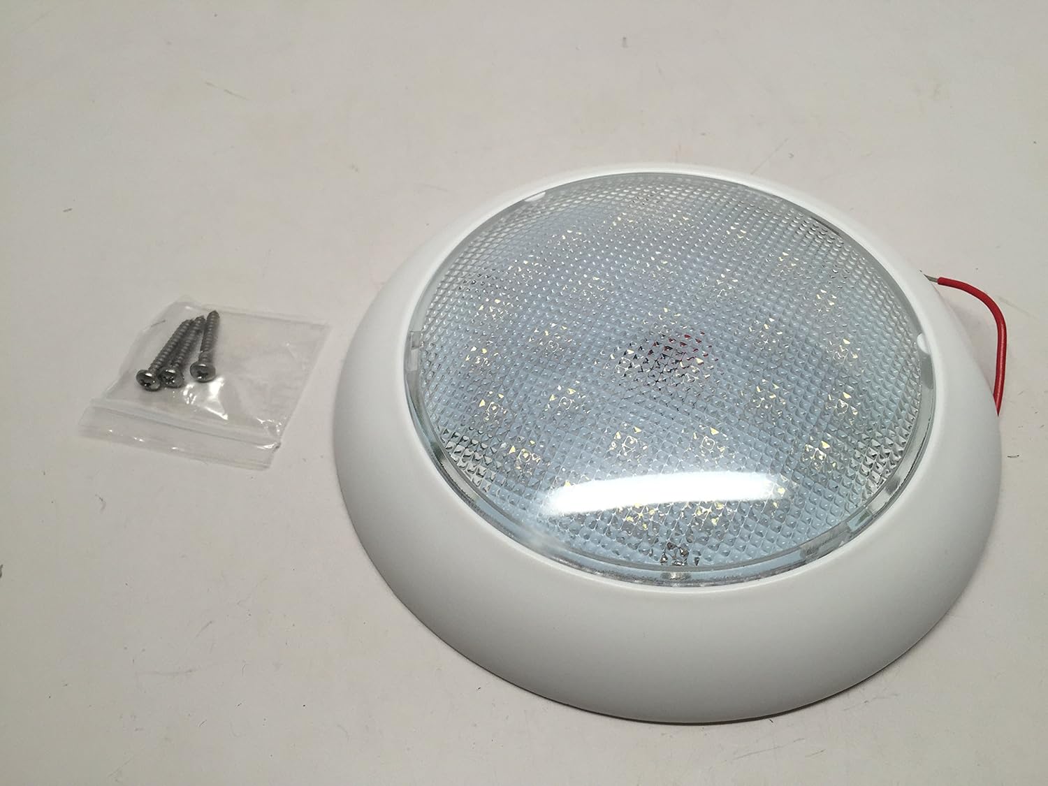 MARINE BOAT RV 5-1/2" DOME LIGHT WHITE PLASTIC 30 LED 12V COOL WHITE W/O SWITCH