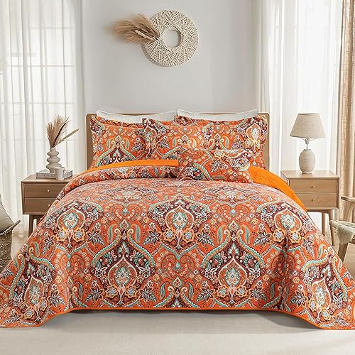 VAPUTAR Juego de ropa de cama de tamaño Queen edredón de 3 piezas tamaño Queen juego de ropa de cama a cuadros tamaño Queen colcha reversible ligera
