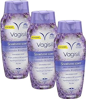Vagisil Feminine Wash for Intimate Area Hygiene, Scentsitive Scents, pH Balanced and Gynecologist Tested, Spring Lilac, 12...