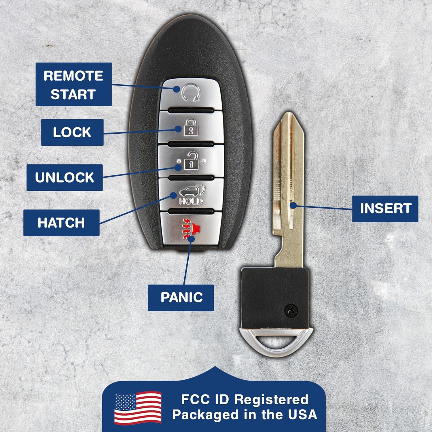 Remote Smart Key Fob Keyless Entry 5btn for Nissan Murano Pathfinder Infiniti QX60 (KR5TXN7)