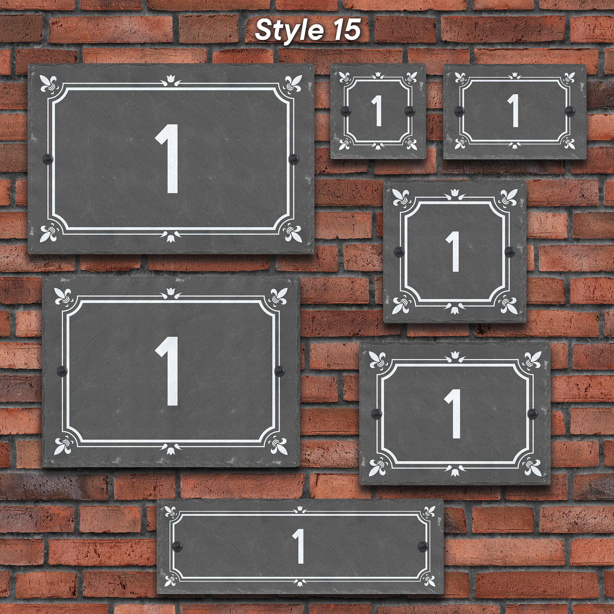 Active Window Films Rustic Natural Slate House Gate Sign Plaque Door Number Personalised Name Plate (Style 15)