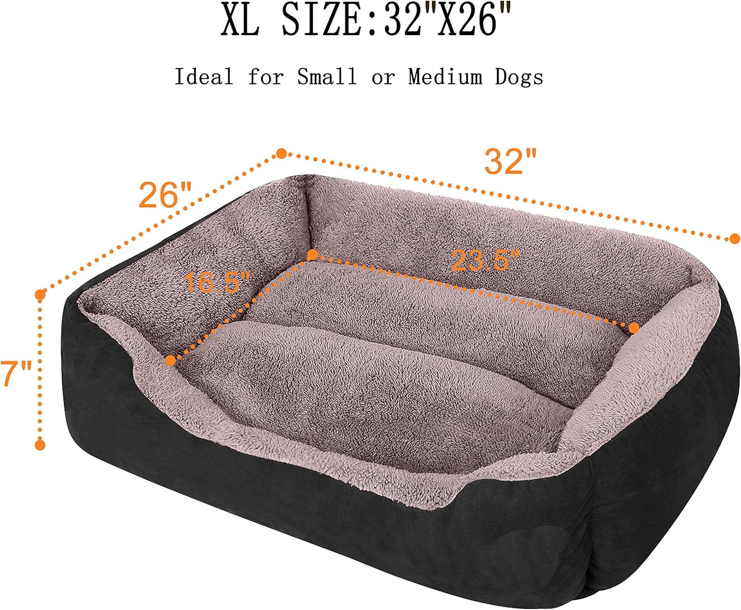 CLOUDZONE Dog Bed Machine Washable Rectangle Breathable Soft Cotton with Nonskid Bottom Extra Large Pet Bed for Medium and Large Dogs or Multiple : Pet Supplies