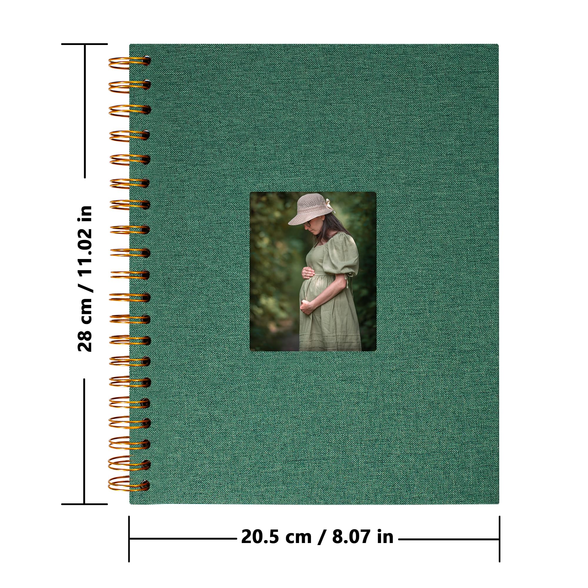 Yopih Scrapbook Photo Albums Linen Cover 28x20.5 cm Hardcover Kraft White Pages Memory Scrapbooking Book for Wedding Travel Baby Shower Guest Book 40 Sheets/80 Pages - Image 2
