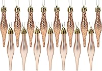 Vista 19 de Christmas Concepts® Paquete de bolas de gotitas de 3.4 pulgadas (5.9-3.3 in), diseño mate y purpurina, adornos de Navidad (rojo)