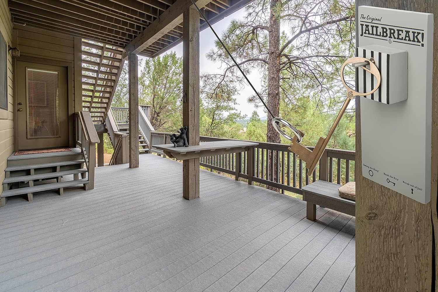 Jail Break Key Swing DIY Kit Stainless Steel Hardware and Nylon String Ring Toss Game Indoor – Outdoor for Endless Hours of Fun!