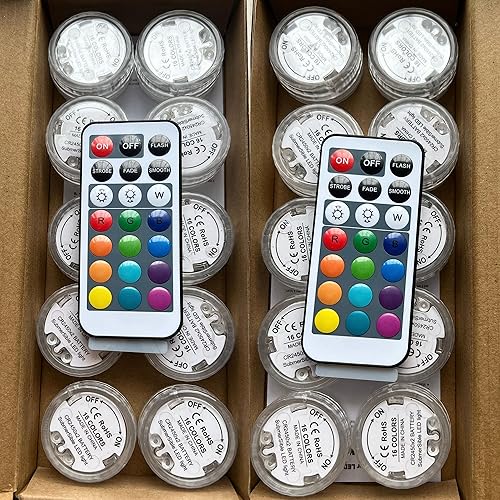 20 luces LED sumergibles populares, impermeables, pequeñas, funciona con pilas, solo para jarrones de cristal, decoración de centros de mesa