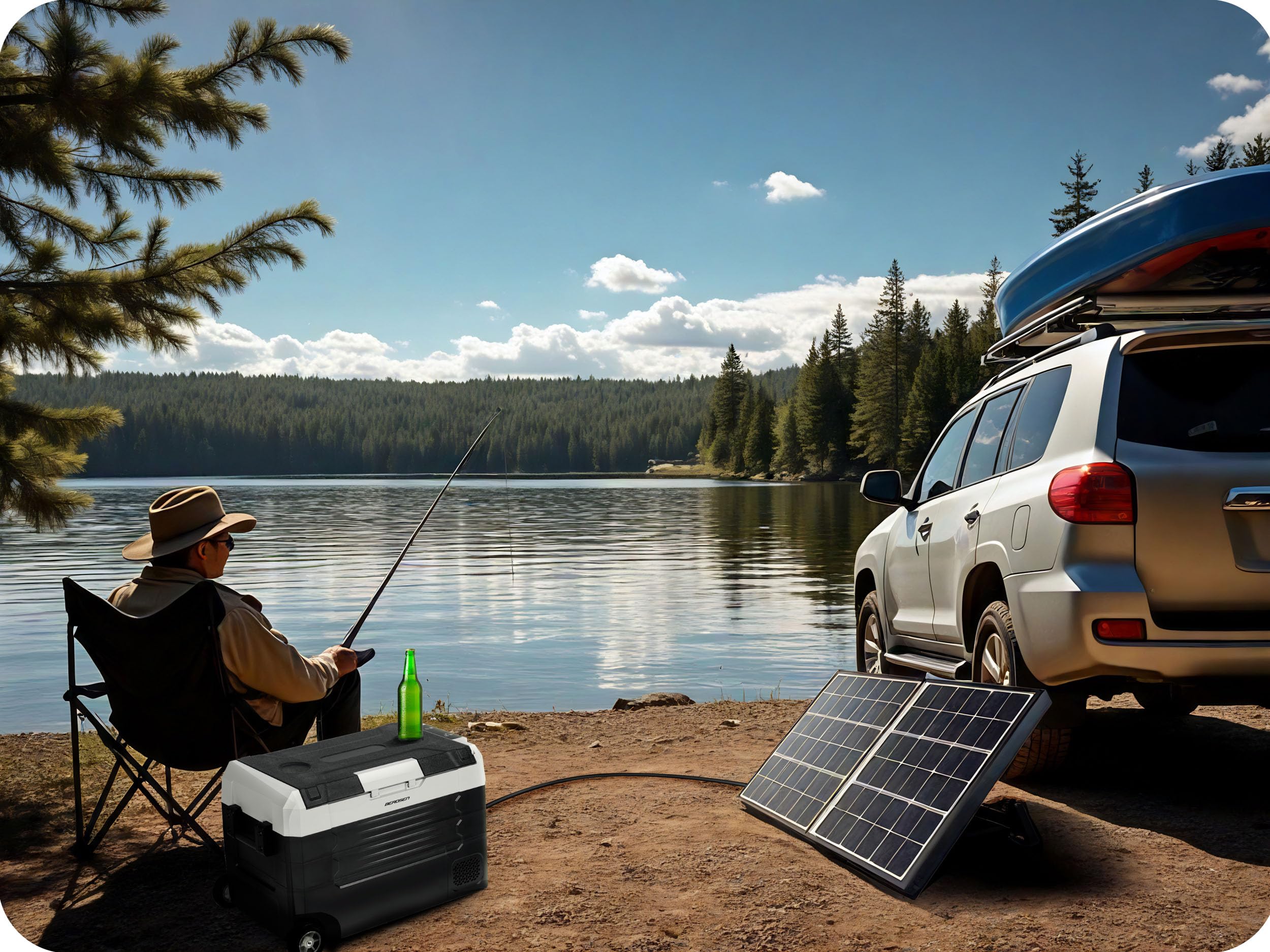 Berdsen Icemax 400 Kompressor Kühlbox 40L – tragbare 2-Zonen Gefrierbox – 12V/24V & 230V Auto Camping Kühlschrank – Bluetooth App – ECO/MAX – bis -20 °C – 45 dB