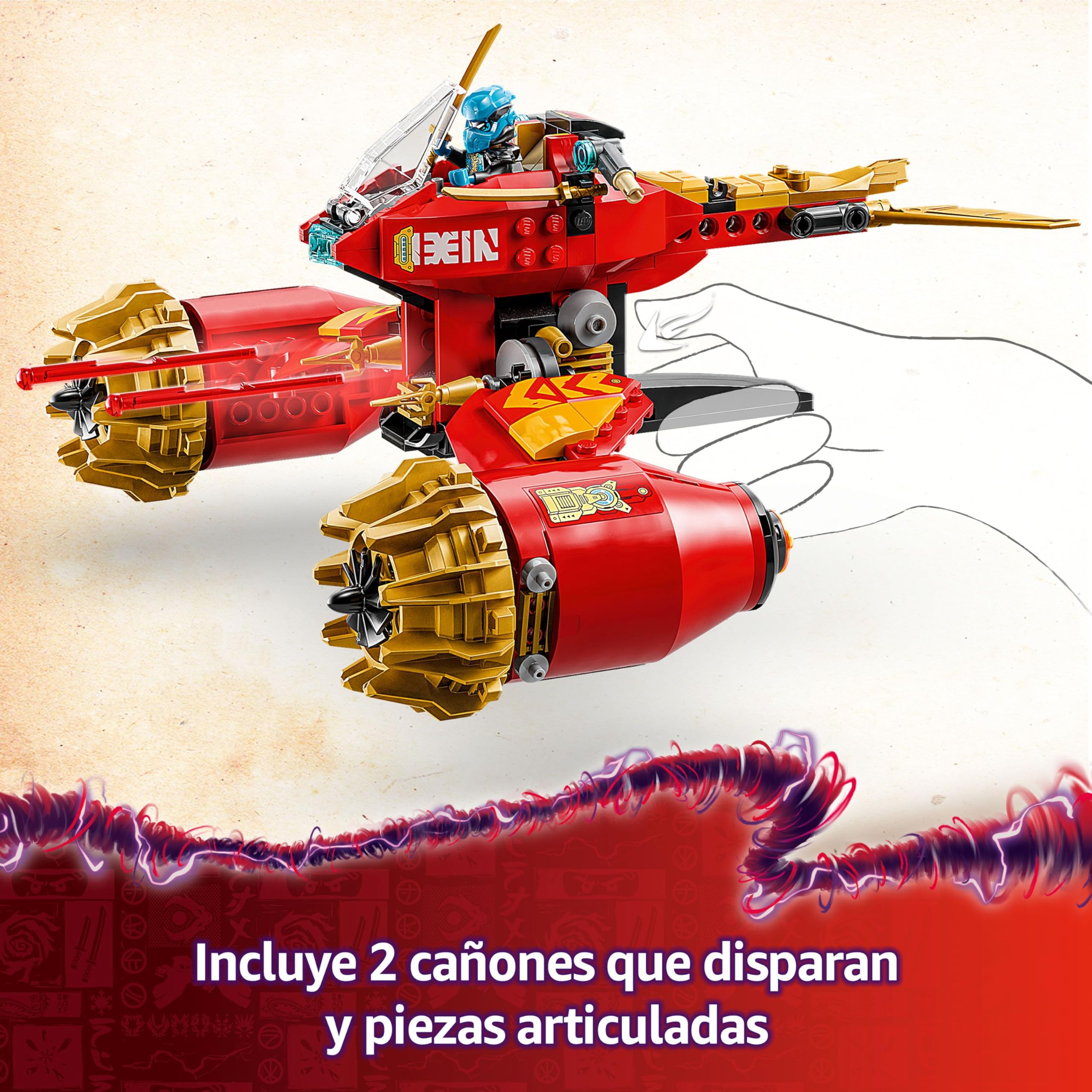 LEGO Ninjago Moto-Meca de la Tormenta de Kai Juguete de Construcción, Juego Ninja con Moto y 3 Minifiguras, Figura Articulada con Catana, Regalo para Niños y Niñas de 7 Años o Más 71830