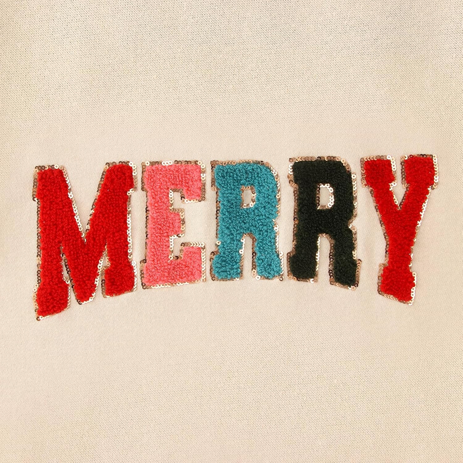 Christmas Sweatshirt for Girl Boy Merry Chenille Patch Pullover Shirt Kid Xmas Crewneck Long Sleeve Outfit 7-12 Years