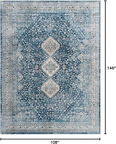 Miniatura 9 de Unique Loom Newport Collection - Alfombra de área - Rosecliff (Runner 2' 0" x 8' 0", rojoazul claro)