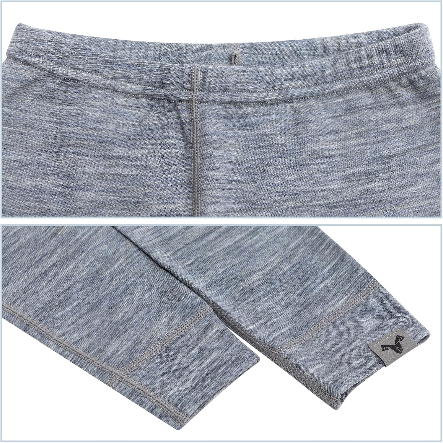 MERINNOVATION Merino Wool Base Layer Set for Kids Long Sleeve Thermal Underwear for Boys Girls Lite - Midweight Top & Bottom - Image 3