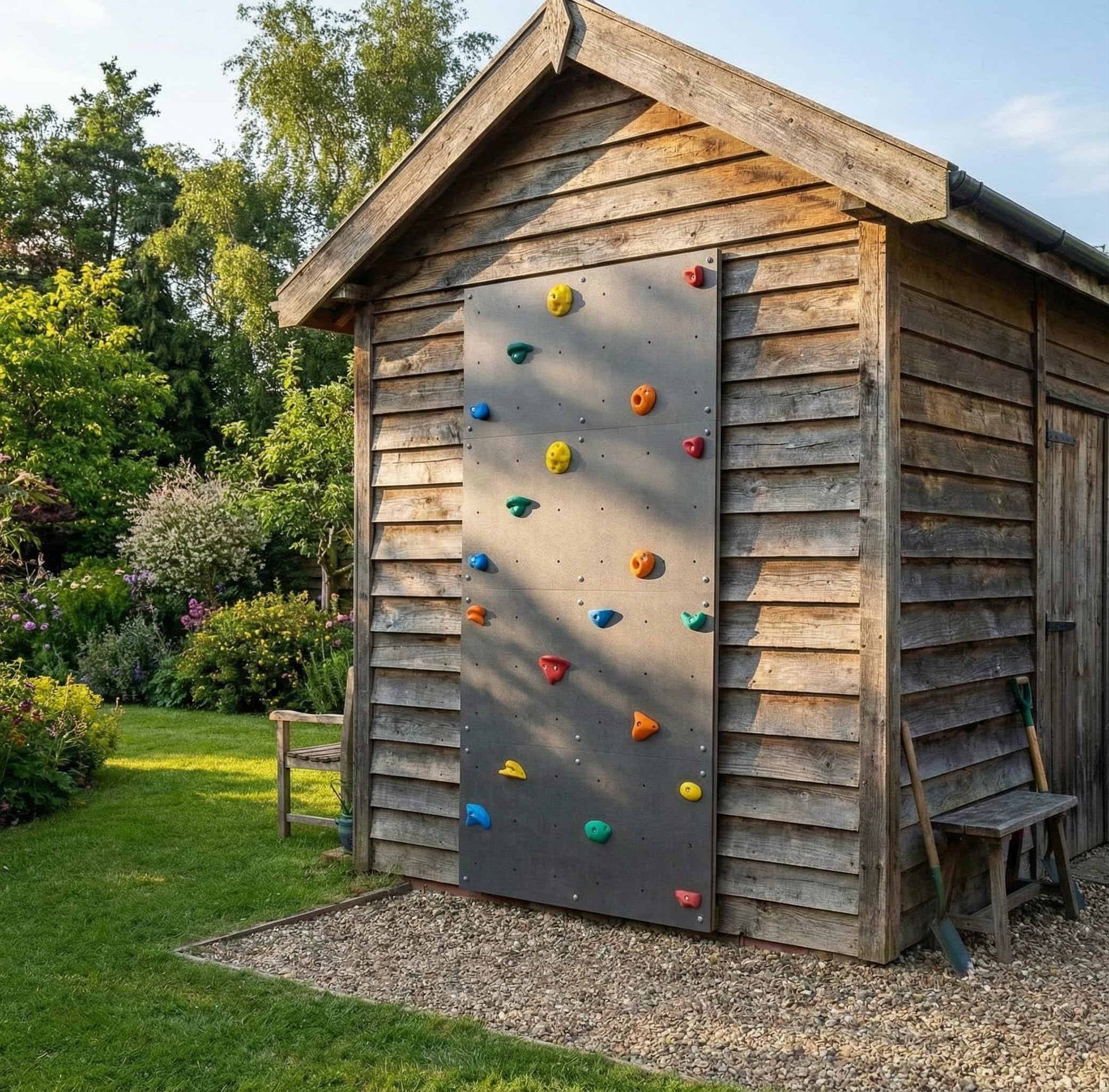 Kletterwand - Klettergerüst für Outdoor - Boulderwand für Garten, Holzhaus, Spielplatz