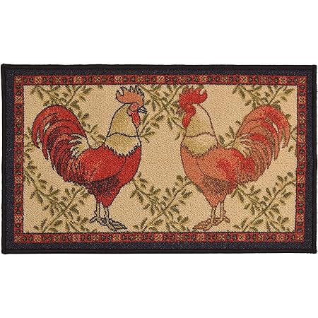 Amazon.com: Kitchen Collection Rooster Beige Multi-Color Printed Slip ...