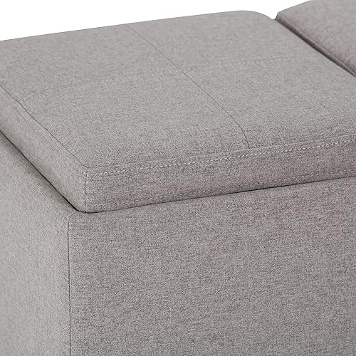 Miniatura 418 de Otomana rectangular de almacenamiento de cuero sintético Simpli Home Avalon., Cuero, Marrón Azul,Marrón Chocolate,Cloud gris,Gris oscuro,Azul