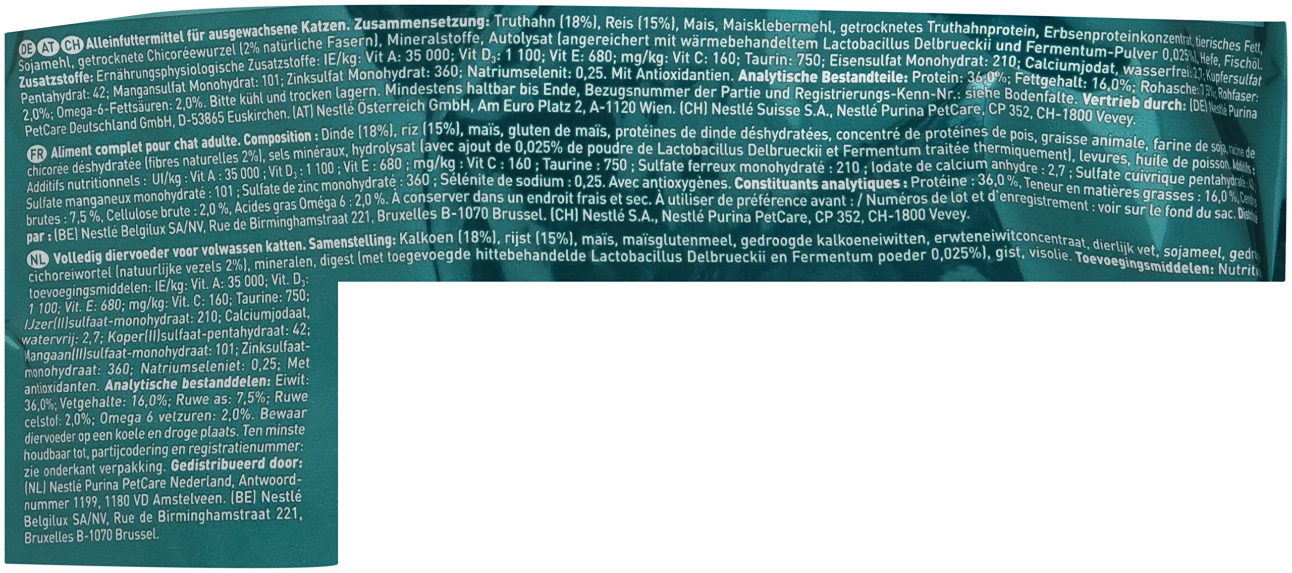 PURINA ONE BIFENSIS Sensitive - Cibo secco per gatti ricchi di tacchino, 6 x 800 g