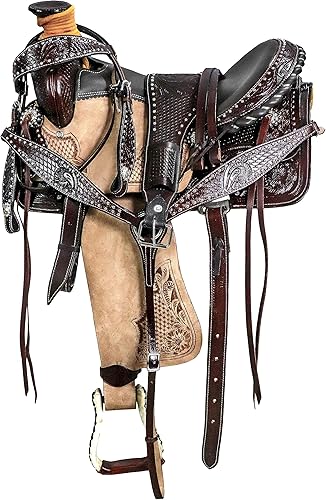 Manaal Enterprises Caballo de cuero de alta calidad Wade Tree Western Leather Ranch Roping Horse Sillín de cuero premium para rancho y trabajo de