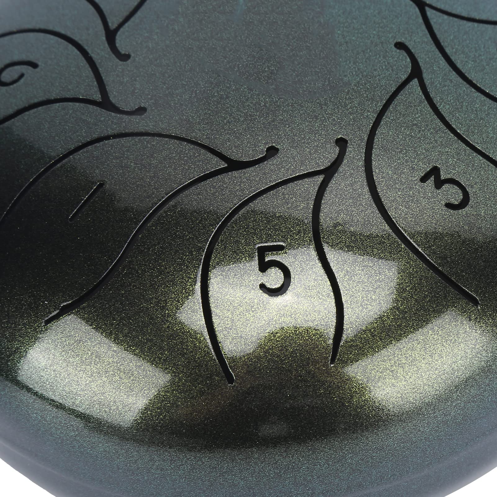 Tongue Drum Handpan Strumento a percussione Kit di batteria portatile in acciaio al carbonio in lega da 5,5 pollici con bacchette Borsa per riporre gli spartiti musicali per gli (Green)