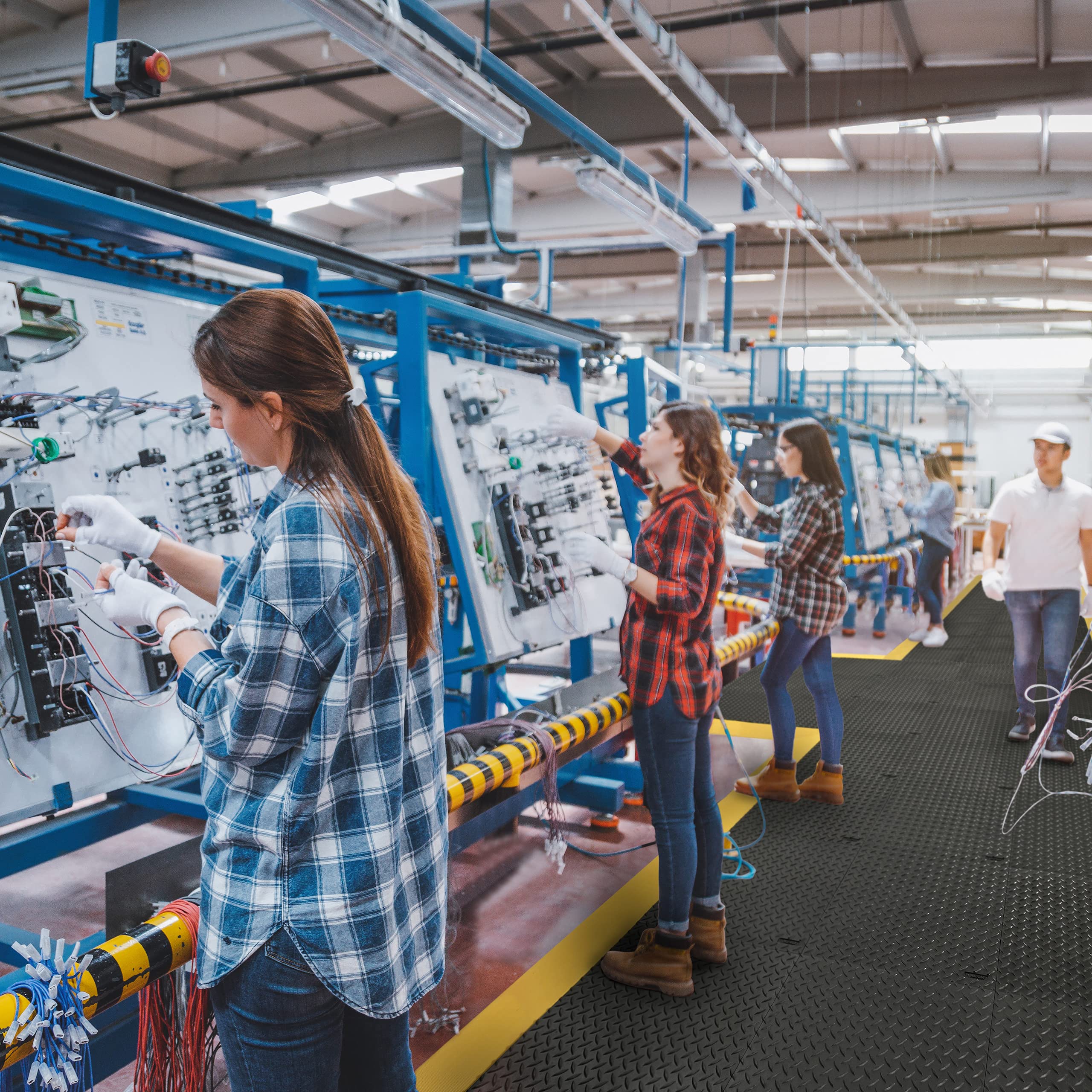 Notrax Negro De- Flex Esd Alfombra, 45 Cm X 45 Cm