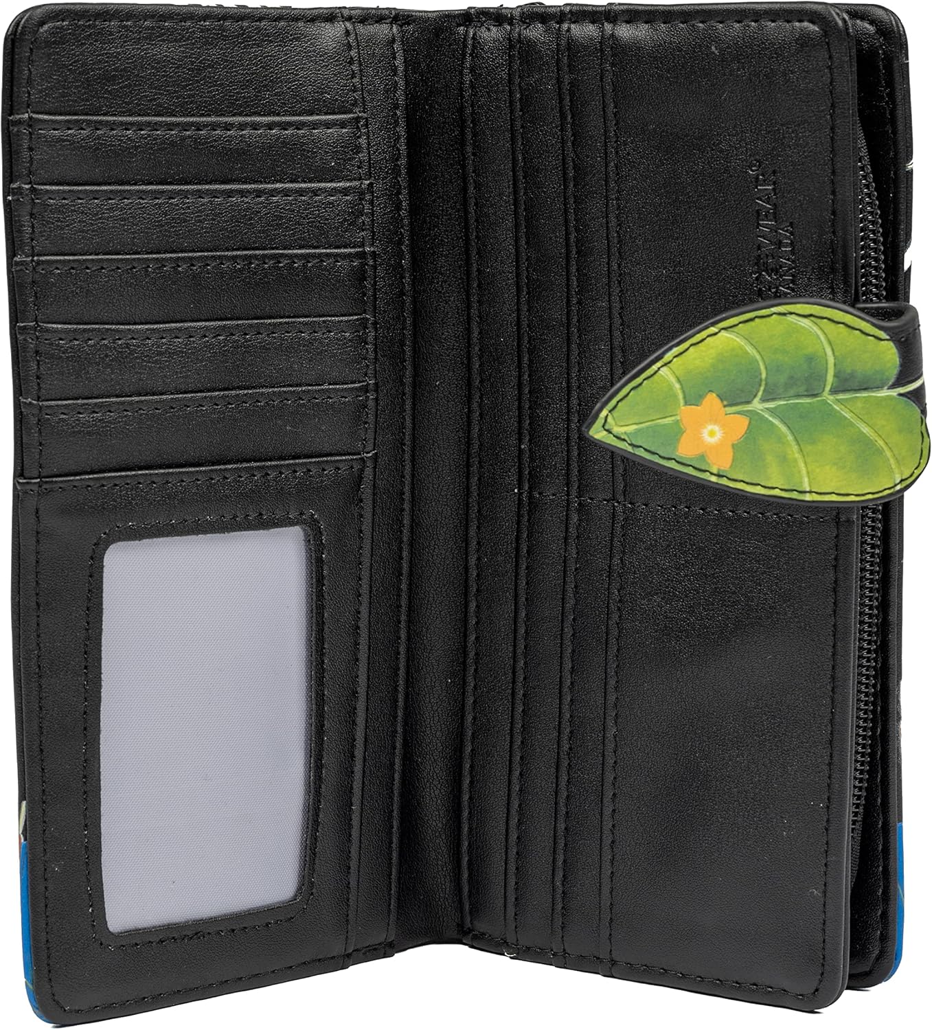 Shag Wear Women's Premium Vegan Clutch Cardholder Wallet Zipper Purse with Pretty Sunset Frogs, Black - Image 4