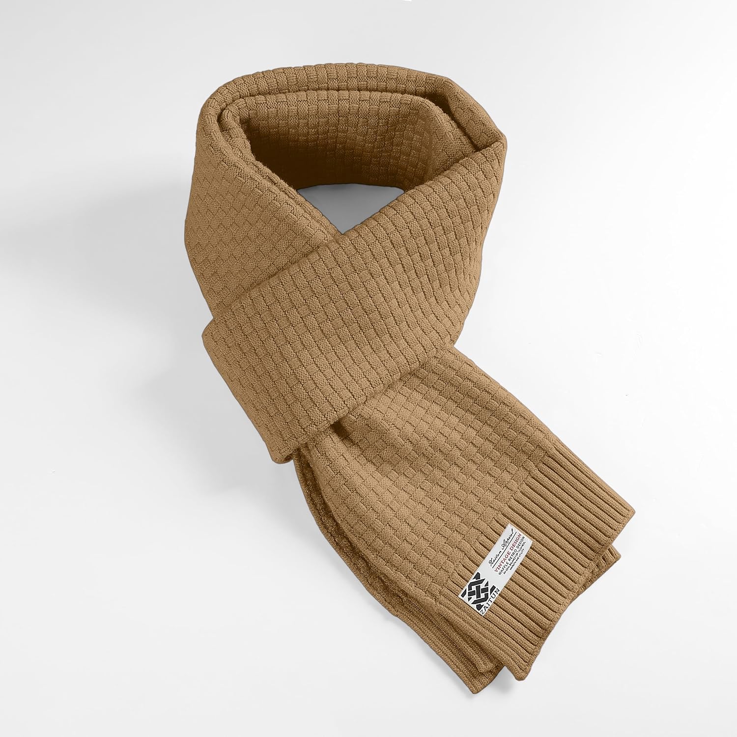 Zaitun Winter Scarf For Men Soft Warm Waffle knitted Classic Fashion Cold Weather Scarves