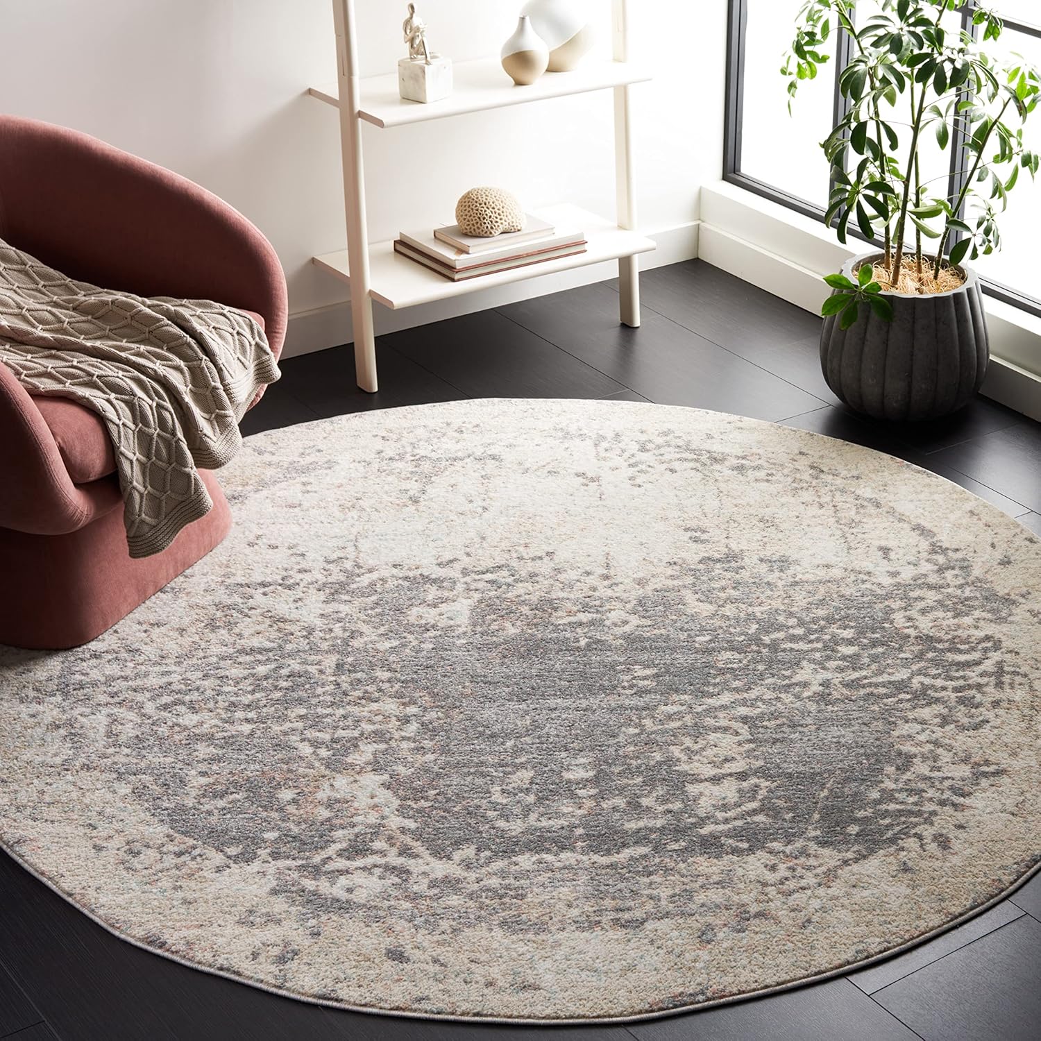 SAFAVIEH Amsterdam Collection Runner Rug - 2'3" x 8', Beige & Grey, Distressed Design, Non-Shedding & Easy Care, Ideal for High Traffic Areas in Living Room, Bedroom (AMS144F)