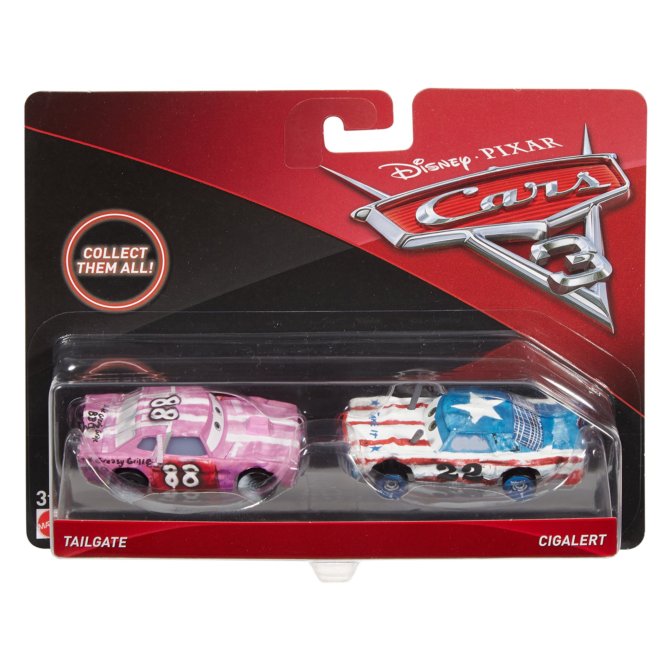 CIGALERT TAILGATE 88 22 カーズ ミニカー Amazon.com: Disney Car Toys 3 Tailgate & Cig Alert Die-Cast