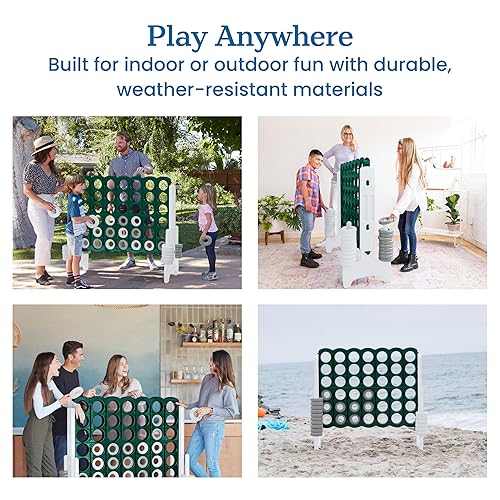 Miniatura 33 de ECR4Kids ELR-12507 - Juego Jumbo de 4 en fila, juego de patio trasero para niños, para interiores o exteriores, divertido juego para adultos