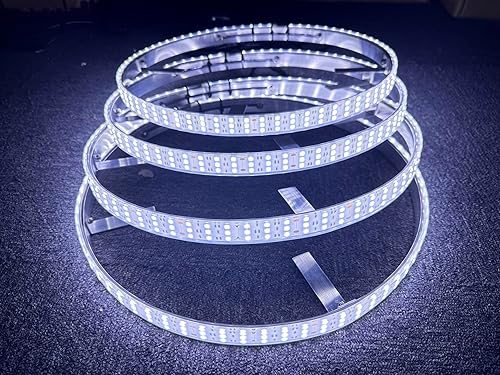SDO Super brillante 17.5 pulgadas triple fila 1008Leds blanco puro LED iluminada anillo de rueda interruptor de luzcontrol remoto Ctrl de alta
