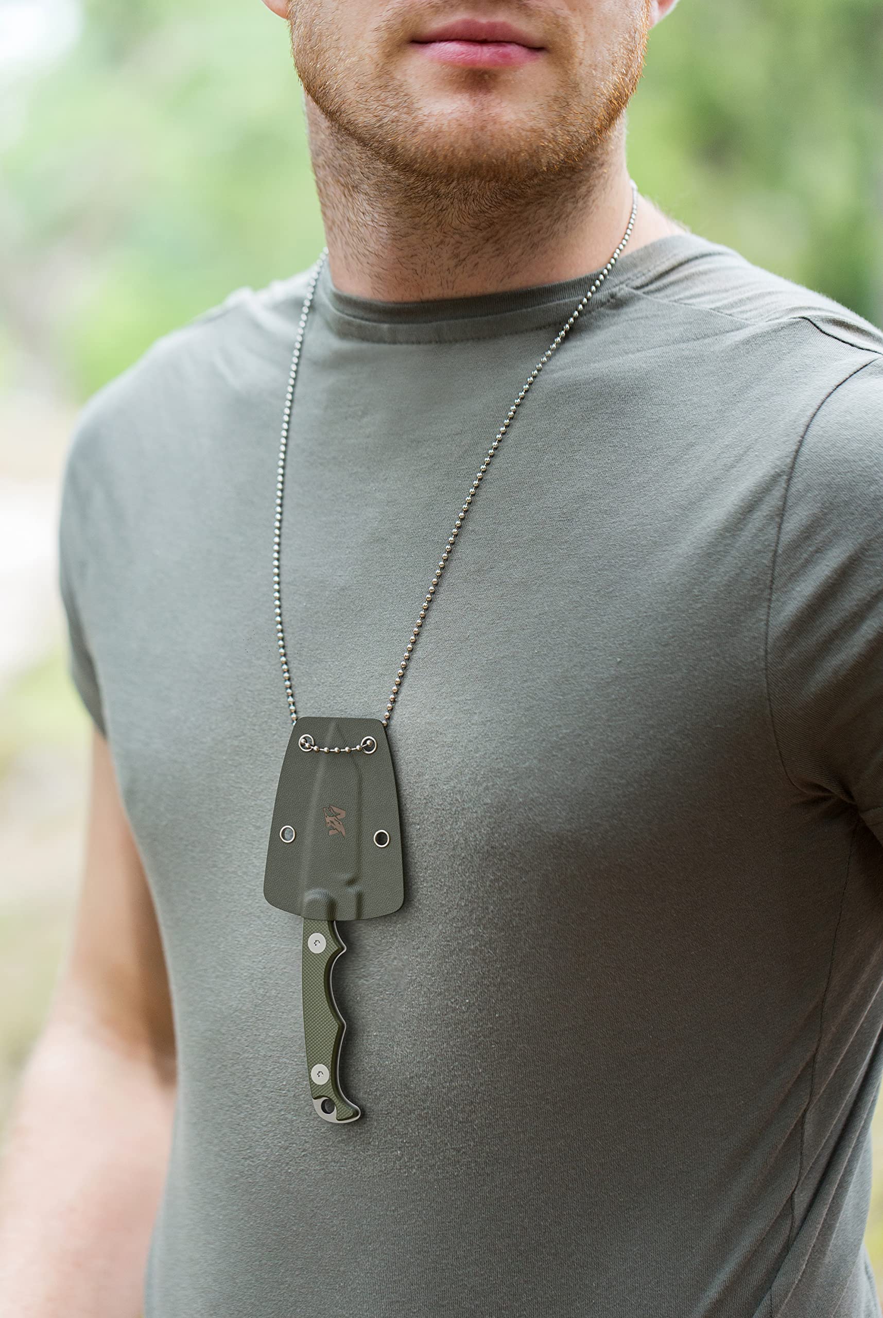 Wolfgangs ACUS Neck Knife Messer - inklusive Kydex Scheide und Kugel Halskette zum umhängen - Mini Survival Outdoor Messer für jeglichen Gebrauch